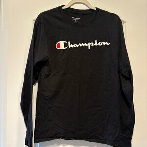 Champion Black long sleeve tshirt in EUC